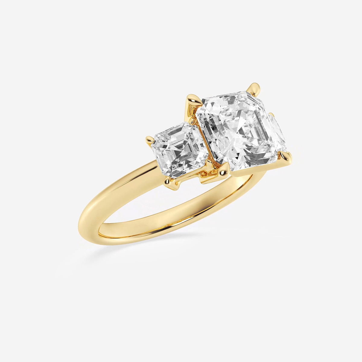 Additional Image 1 for  4 ctw Asscher Lab Grown Diamond Three-Stone Ring