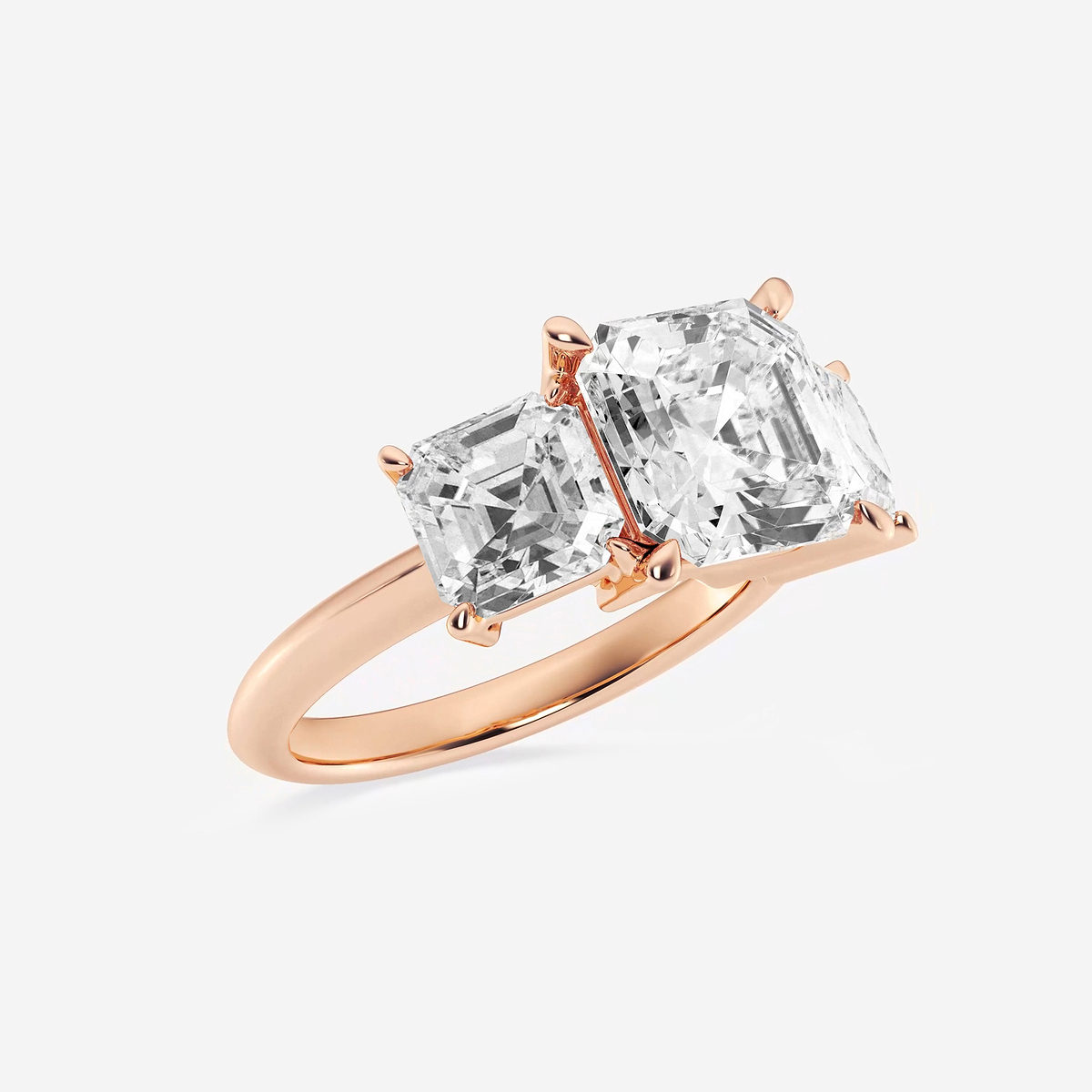 Additional Image 1 for  7 ctw Asscher Lab Grown Diamond Three-Stone Ring
