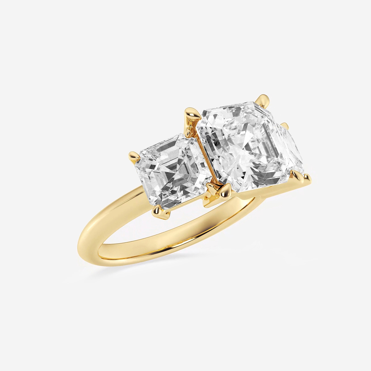 Additional Image 1 for  7 ctw Asscher Lab Grown Diamond Three-Stone Ring