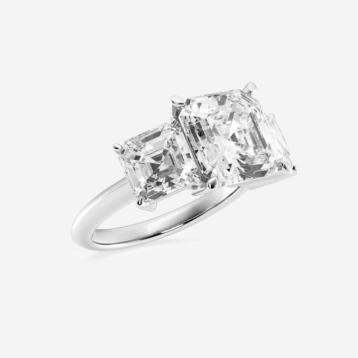 Additional Image 1 for  9 ctw Asscher Lab Grown Diamond Three-Stone Ring