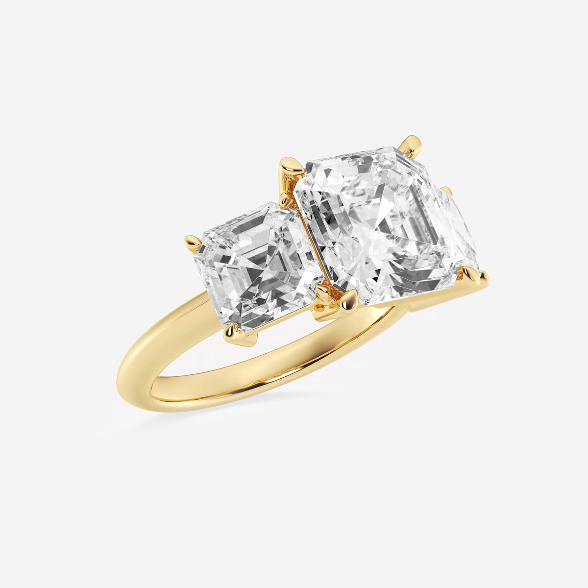 Additional Image 1 for  9 ctw Asscher Lab Grown Diamond Three-Stone Ring