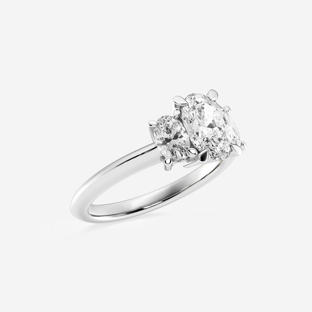 Additional Image 1 for  2  ctw Oval Lab Grown Diamond Three-Stone Ring