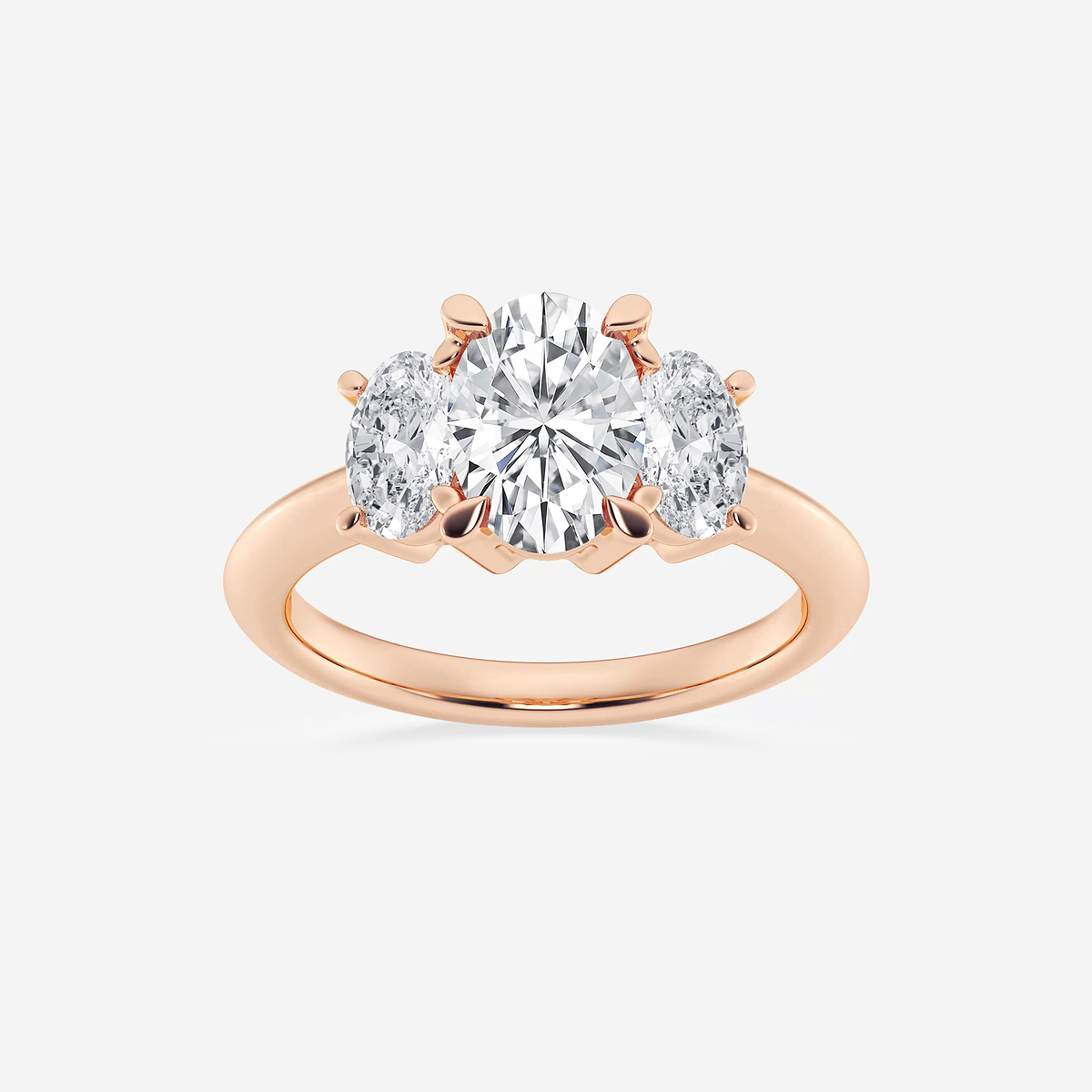 3 1/5 ctw Oval Lab Grown Diamond Three-Stone Ring
