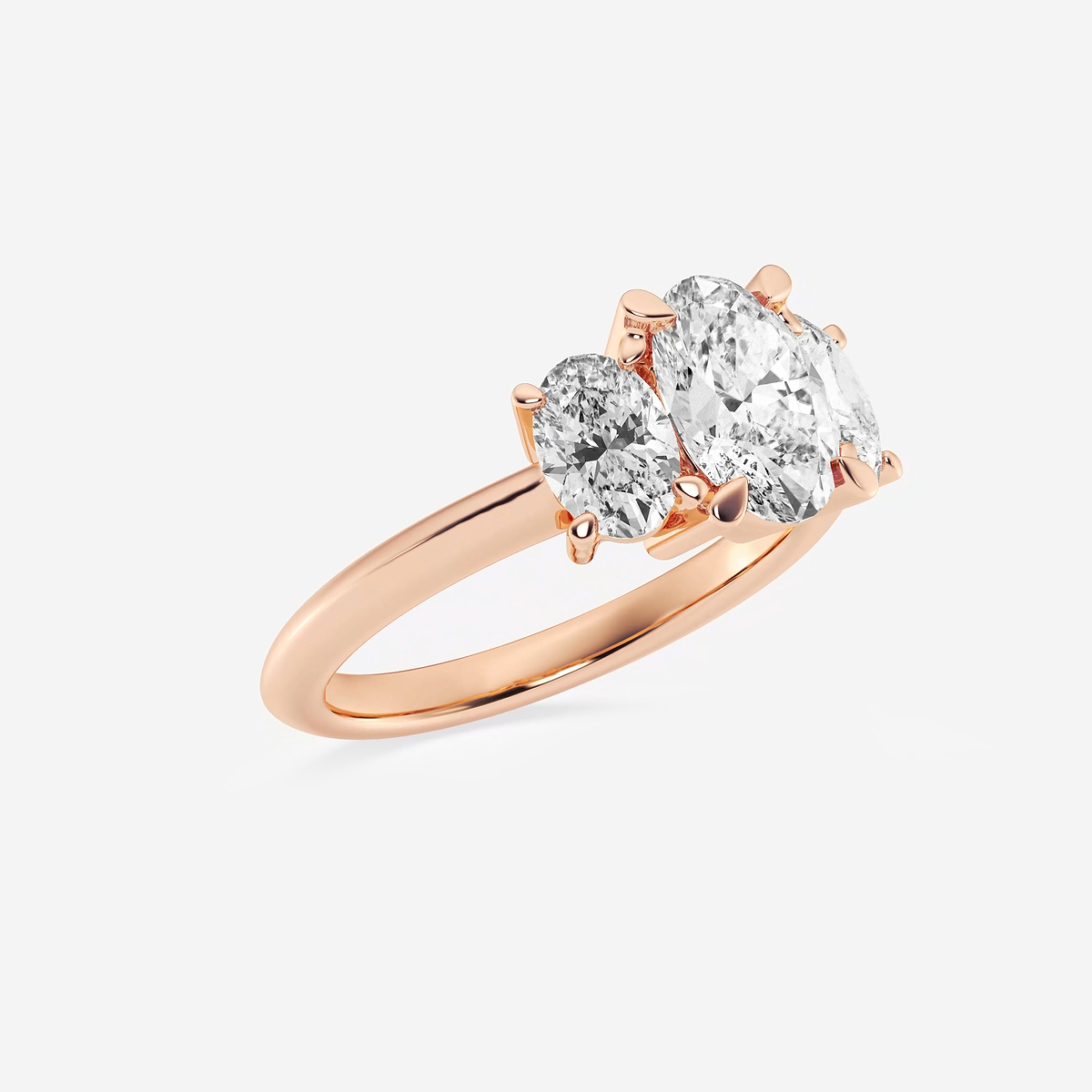 Additional Image 1 for  3 1/5 ctw Oval Lab Grown Diamond Three-Stone Ring