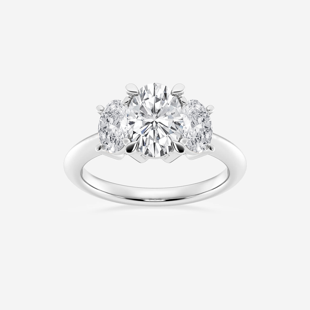 3 1/5 ctw Oval Lab Grown Diamond Three-Stone Ring