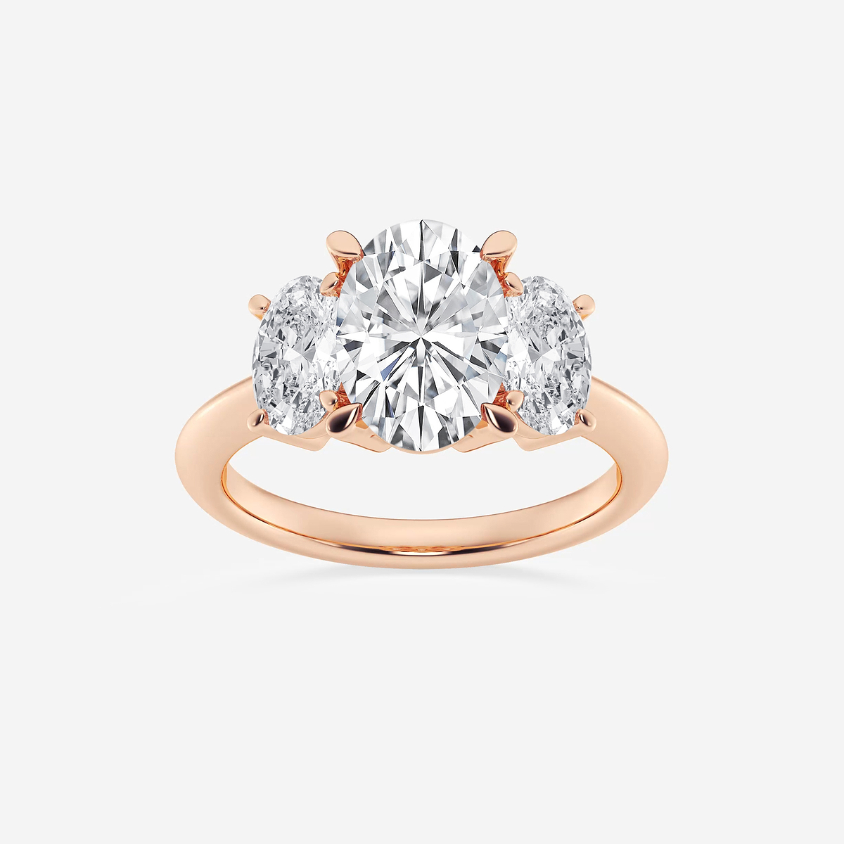 4 ctw Oval Lab Grown Diamond Three-Stone Ring