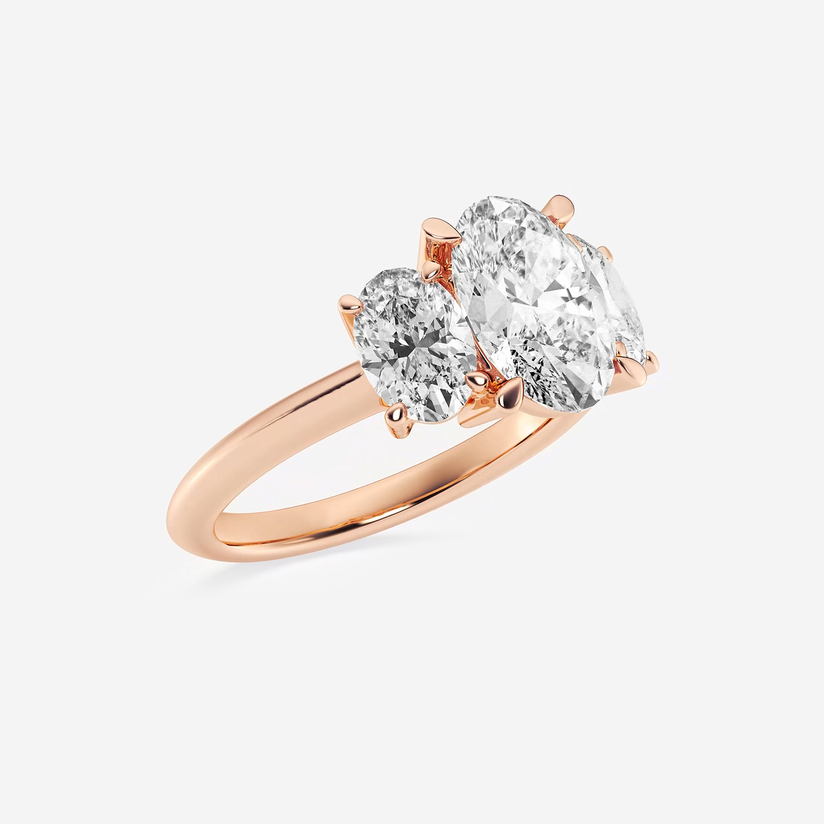Additional Image 1 for  4 ctw Oval Lab Grown Diamond Three-Stone Ring