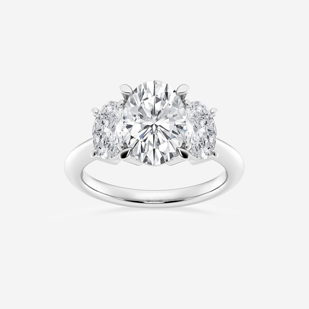 4 ctw Oval Lab Grown Diamond Three-Stone Ring
