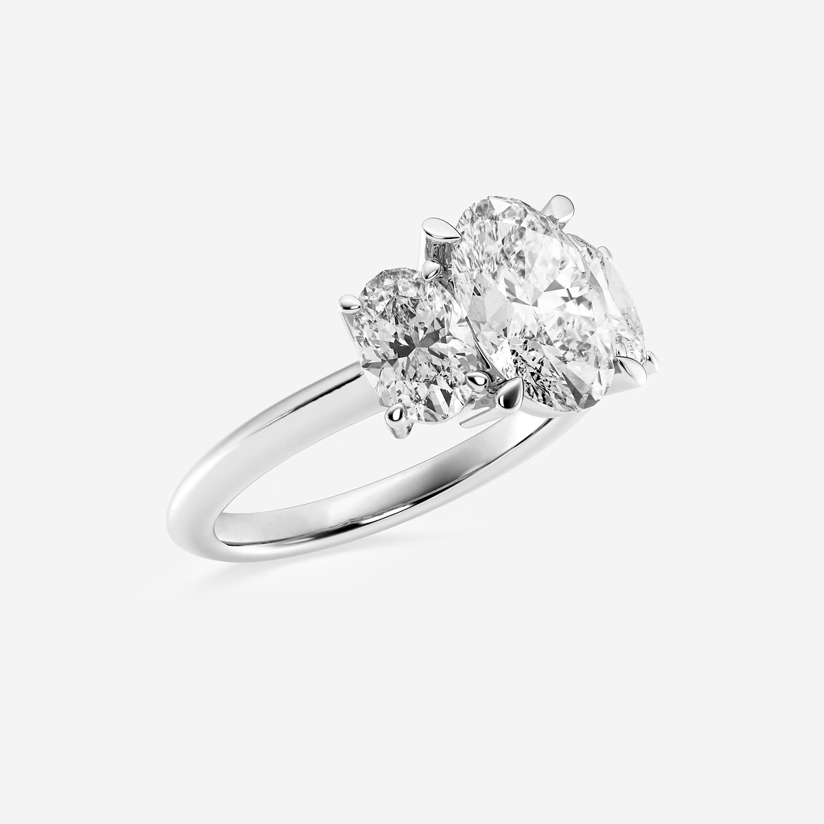 Additional Image 1 for  4 ctw Oval Lab Grown Diamond Three-Stone Ring