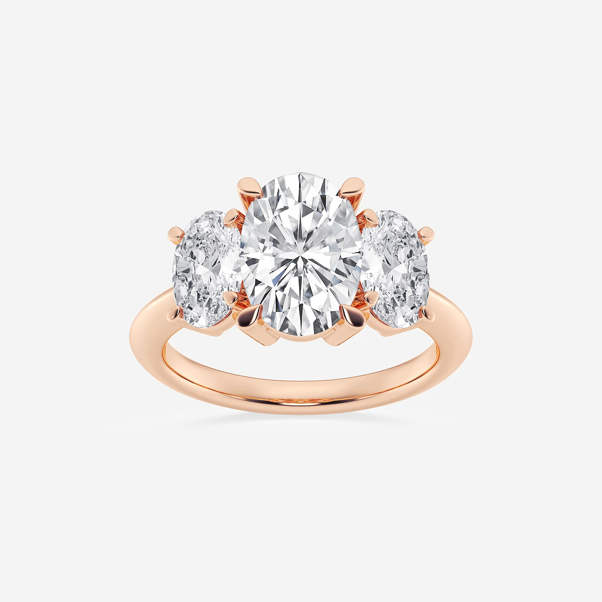5 ctw Oval Lab Grown Diamond Three-Stone Ring