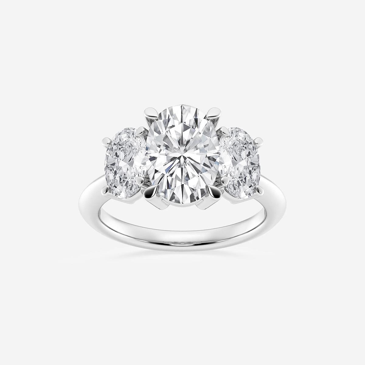 6 ctw Oval Lab Grown Diamond Three-Stone Ring