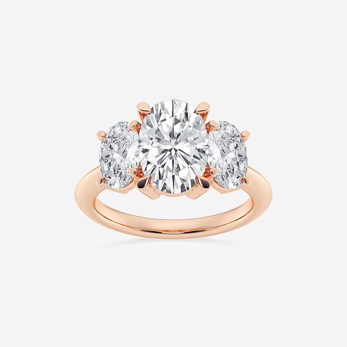 Athena - 6 ctw Oval Lab Grown Diamond Three-Stone Ring