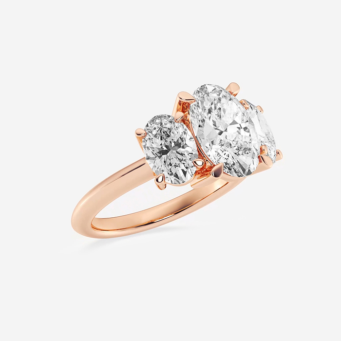 Athena - 6 ctw Oval Lab Grown Diamond Three-Stone Ring