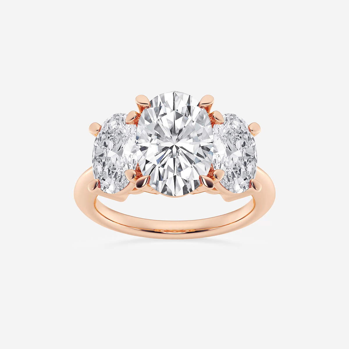 7 ctw Oval Lab Grown Diamond Three-Stone Ring