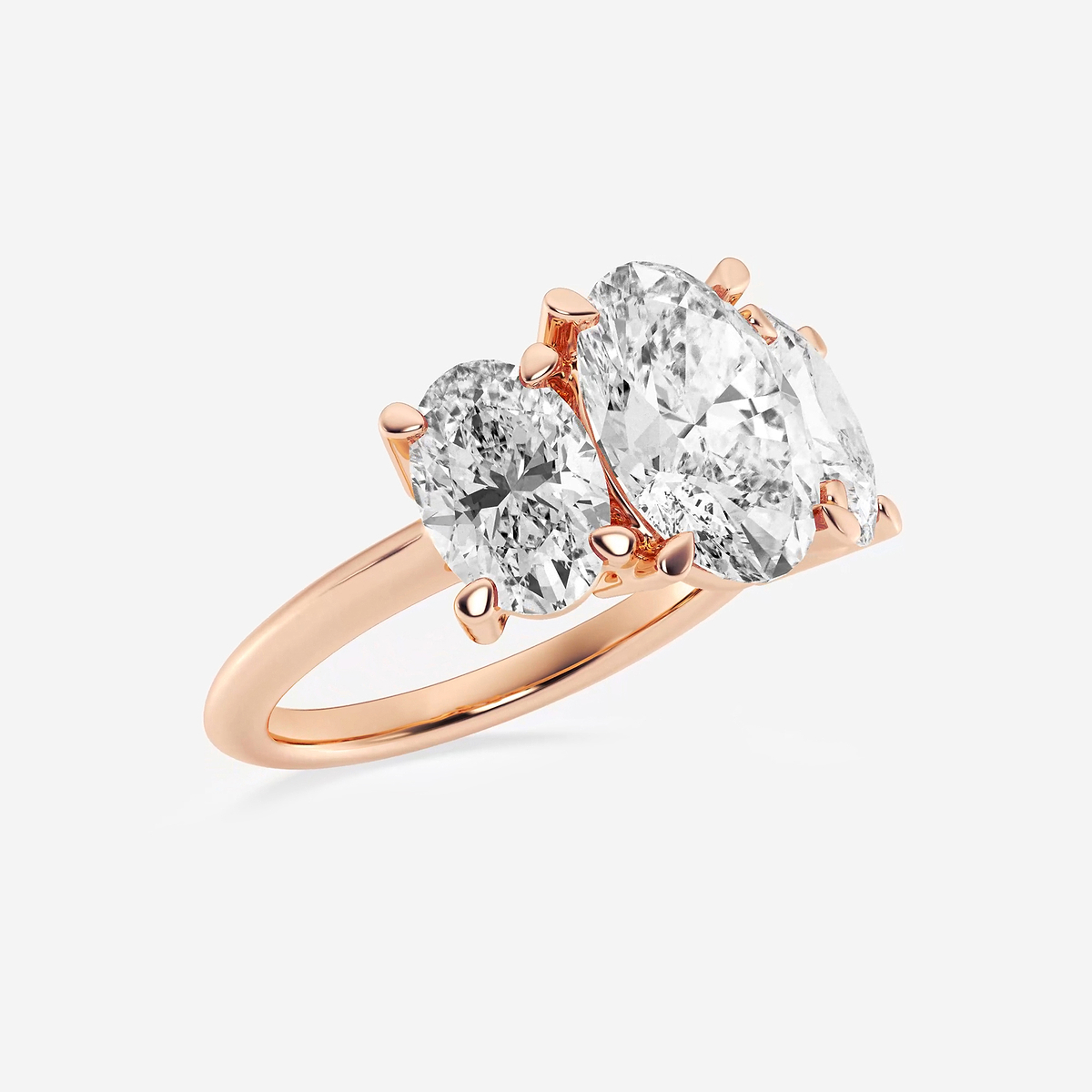 Additional Image 1 for  7 ctw Oval Lab Grown Diamond Three-Stone Ring