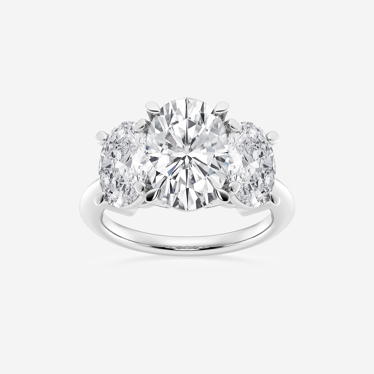 7 ctw Oval Lab Grown Diamond Three-Stone Ring