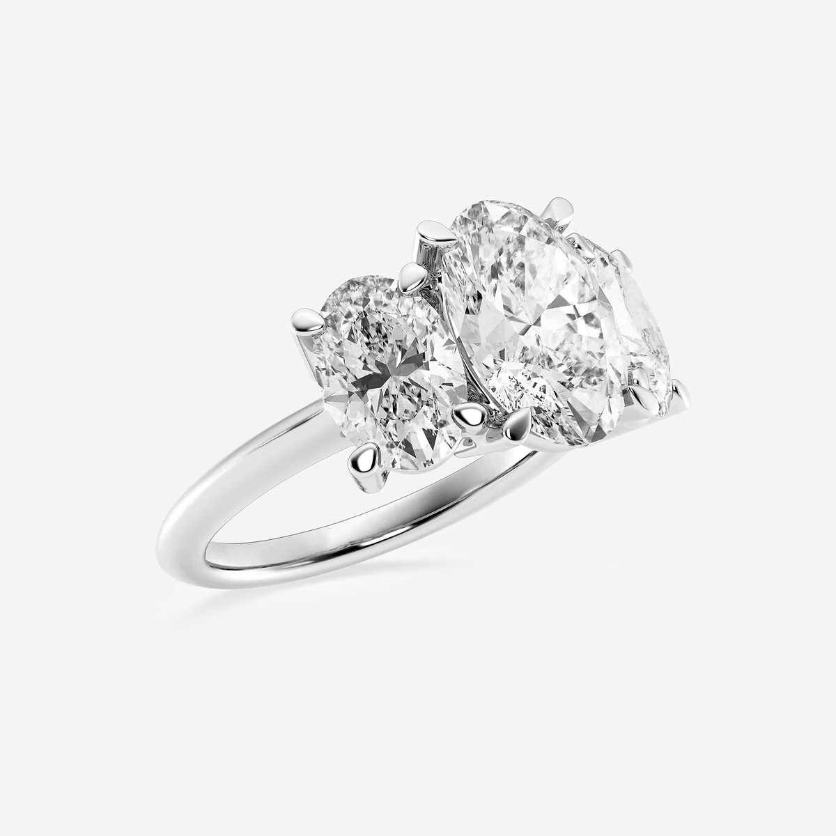 Additional Image 1 for  7 ctw Oval Lab Grown Diamond Three-Stone Ring
