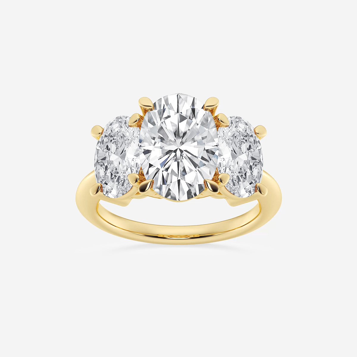 7 ctw Oval Lab Grown Diamond Three-Stone Ring