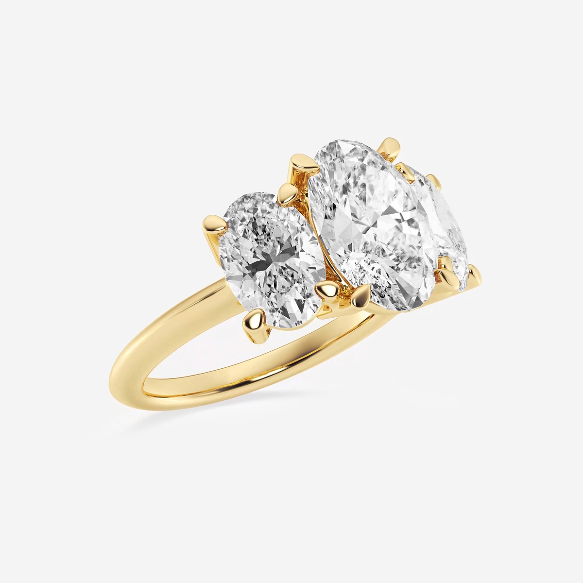Additional Image 1 for  7 ctw Oval Lab Grown Diamond Three-Stone Ring