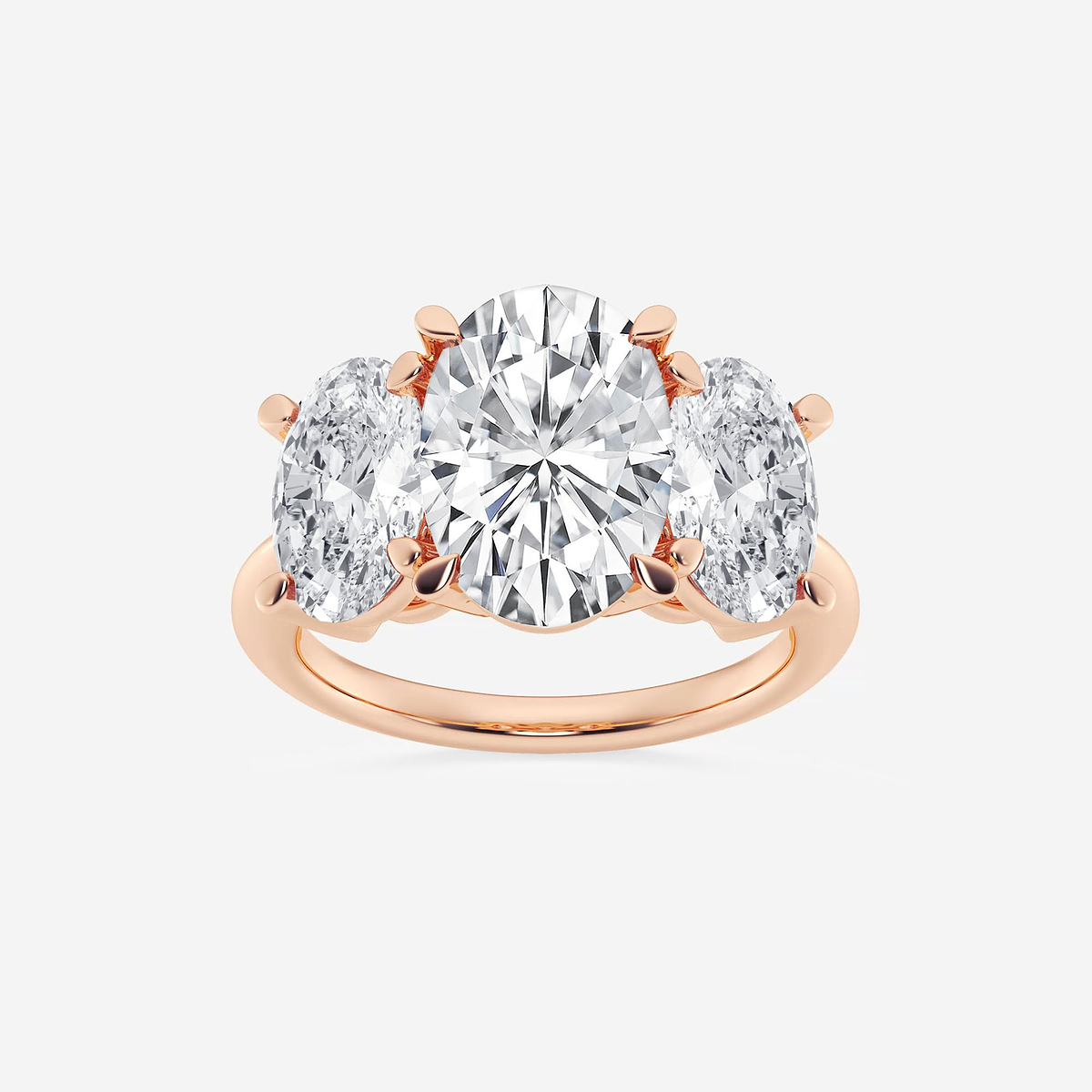 9 ctw Oval Lab Grown Diamond Three-Stone Ring