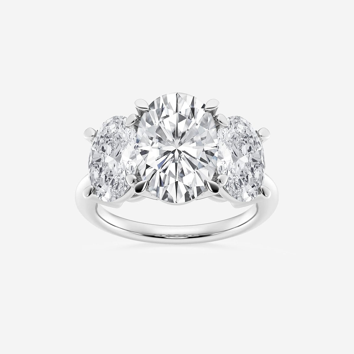 9 ctw Oval Lab Grown Diamond Three-Stone Ring