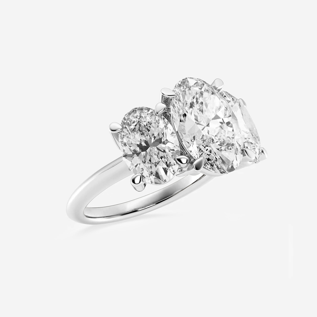 Additional Image 1 for  9 ctw Oval Lab Grown Diamond Three-Stone Ring