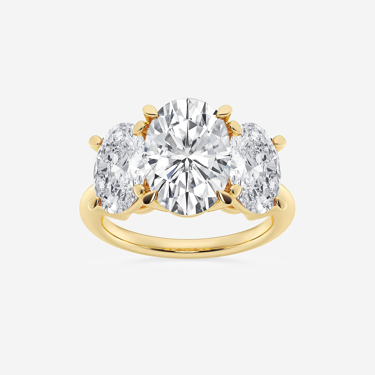 9 ctw Oval Lab Grown Diamond Three-Stone Ring