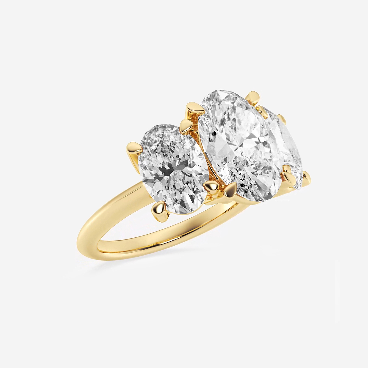 Additional Image 1 for  9 ctw Oval Lab Grown Diamond Three-Stone Ring