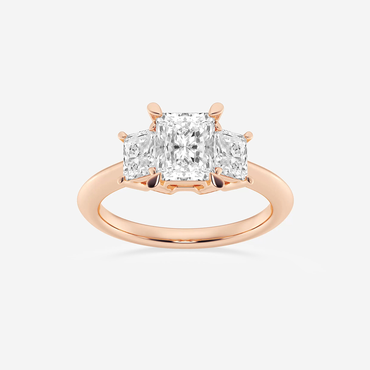 2  ctw Radiant Lab Grown Diamond Three-Stone Ring