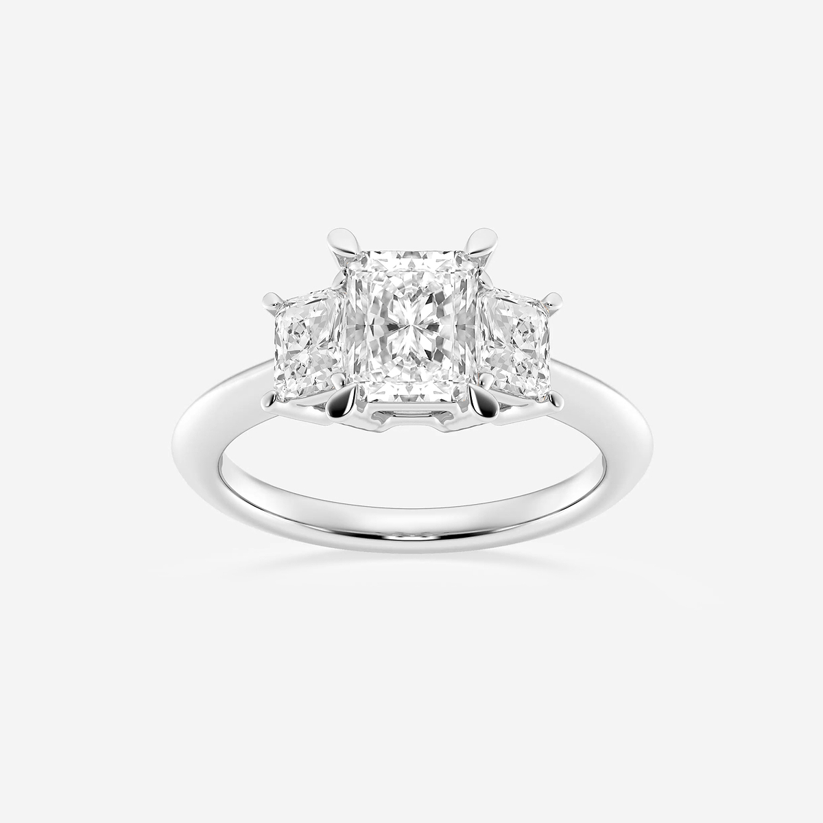 2  ctw Radiant Lab Grown Diamond Three-Stone Ring