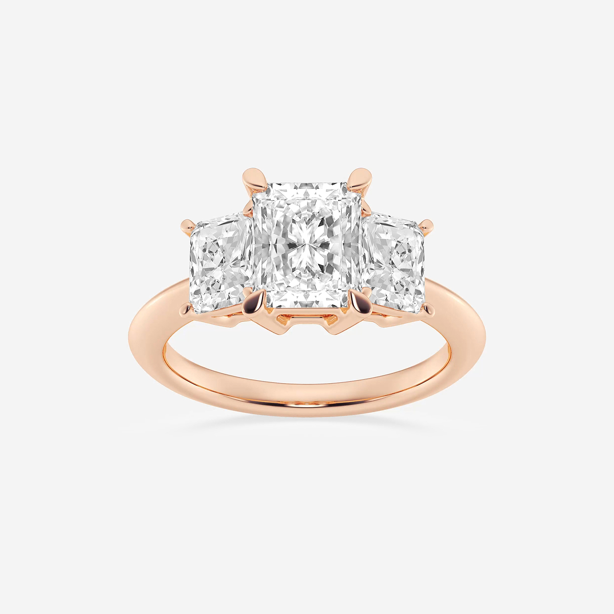 3 1/5 ctw Radiant Lab Grown Diamond Three-Stone Ring