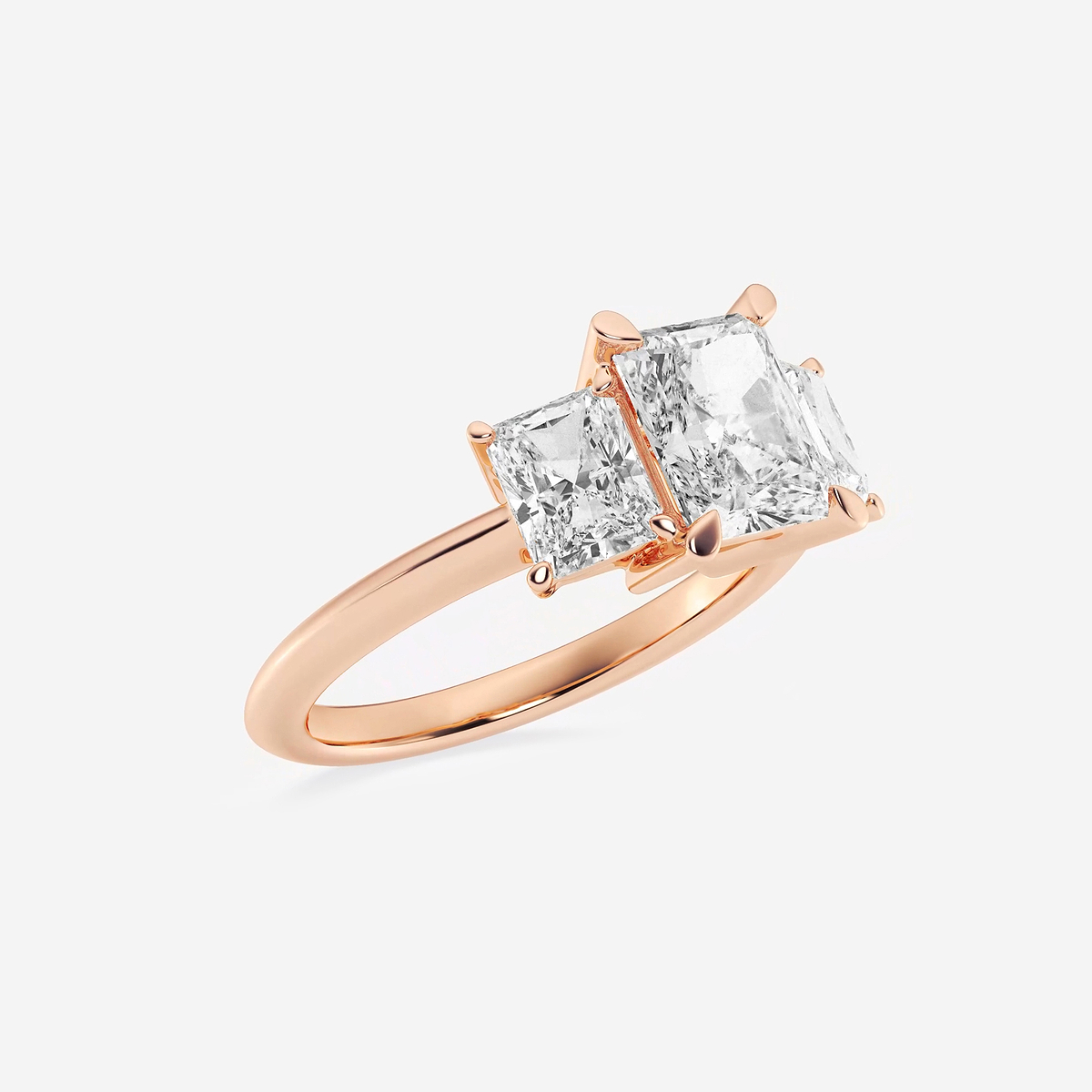 Additional Image 1 for  3 1/5 ctw Radiant Lab Grown Diamond Three-Stone Ring