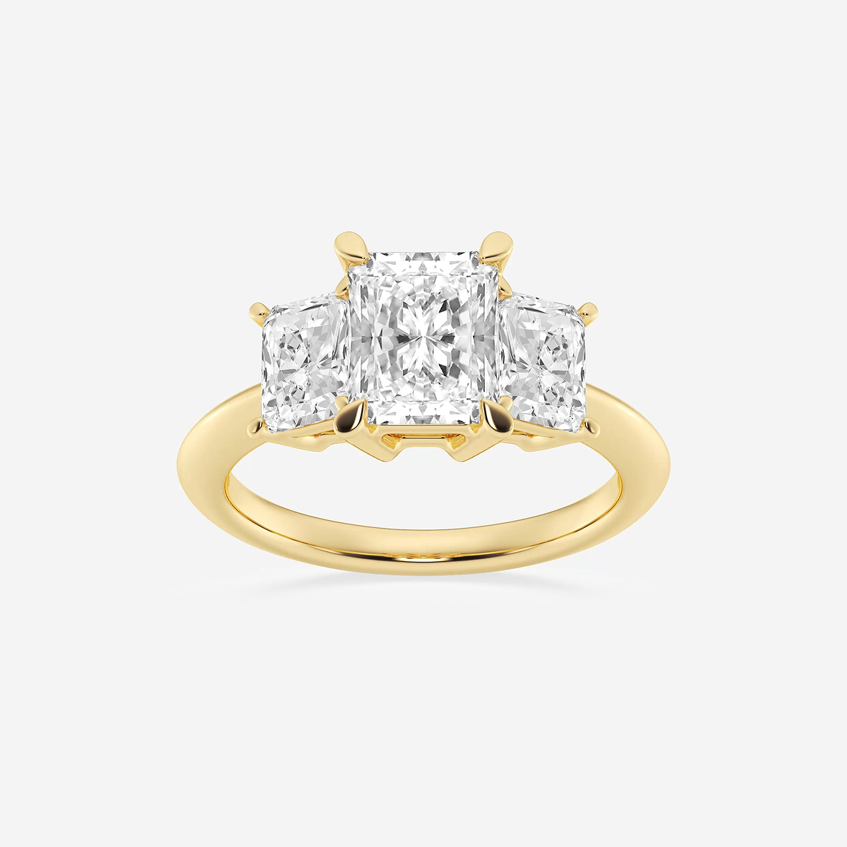 3 1/5 ctw Radiant Lab Grown Diamond Three-Stone Ring
