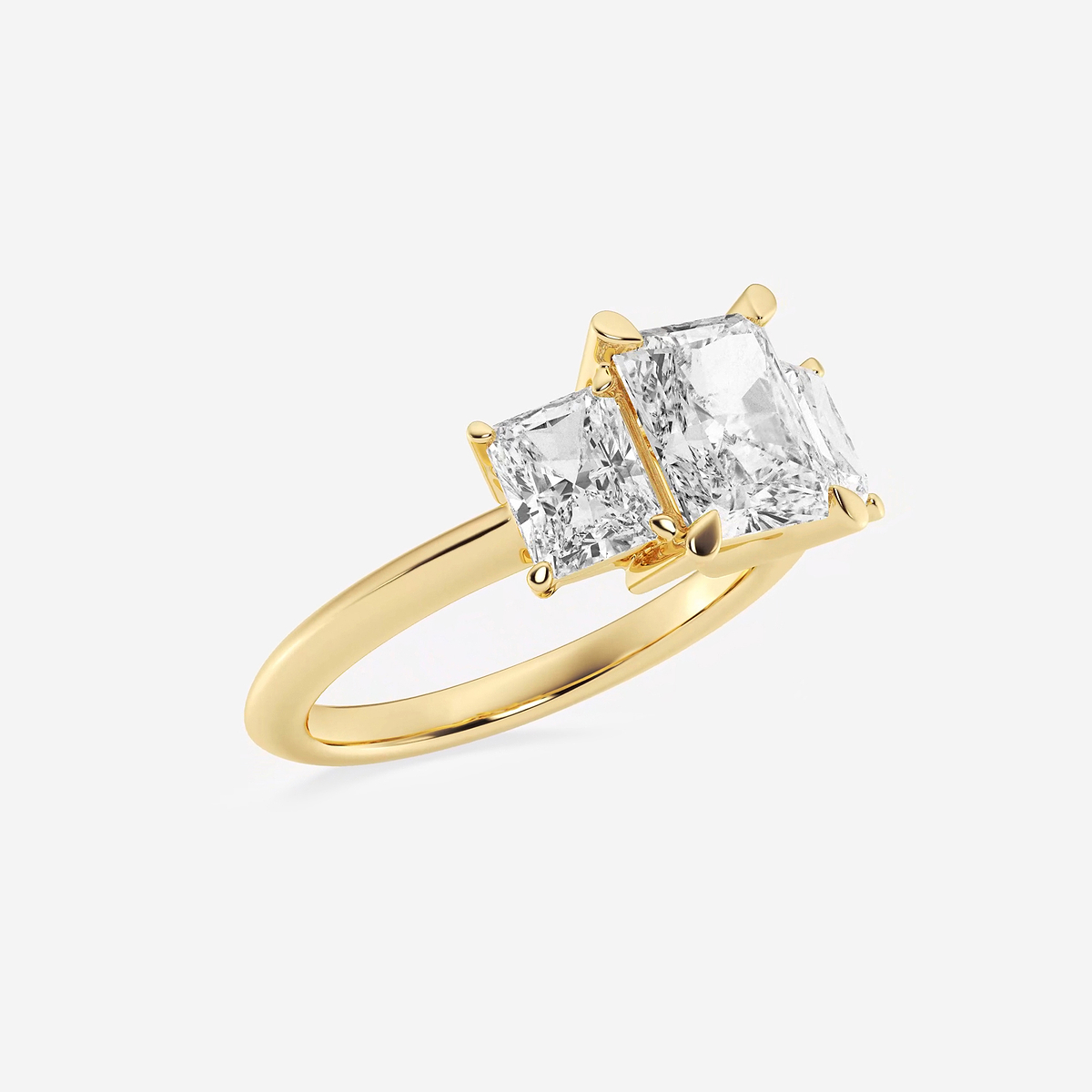 Additional Image 1 for  3 1/5 ctw Radiant Lab Grown Diamond Three-Stone Ring