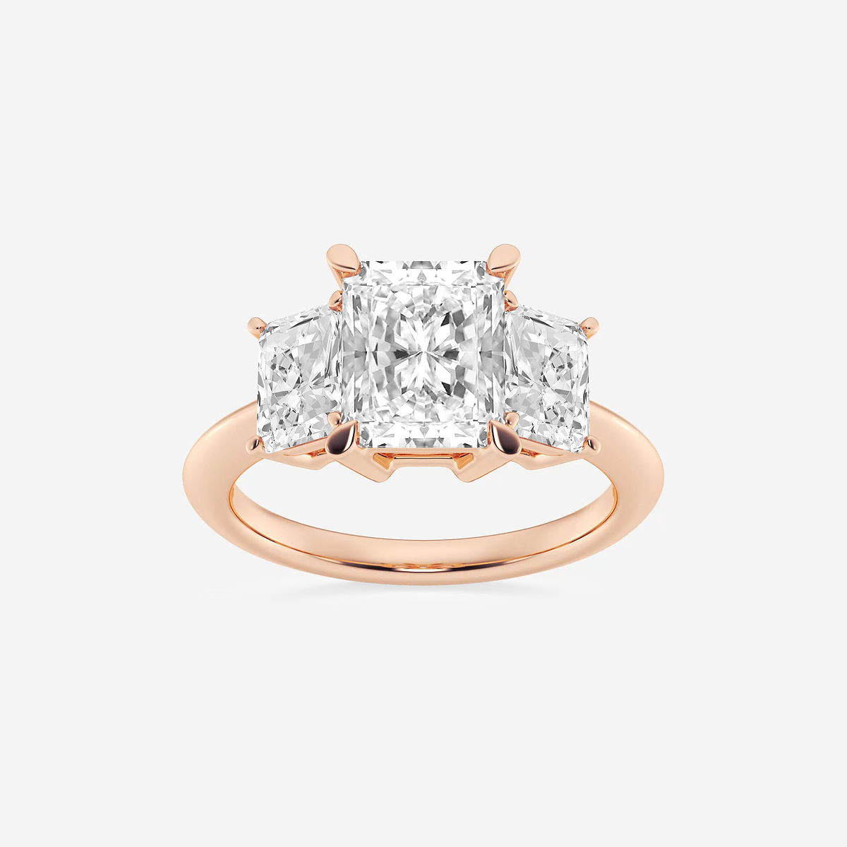 4 ctw Radiant Lab Grown Diamond Three-Stone Ring