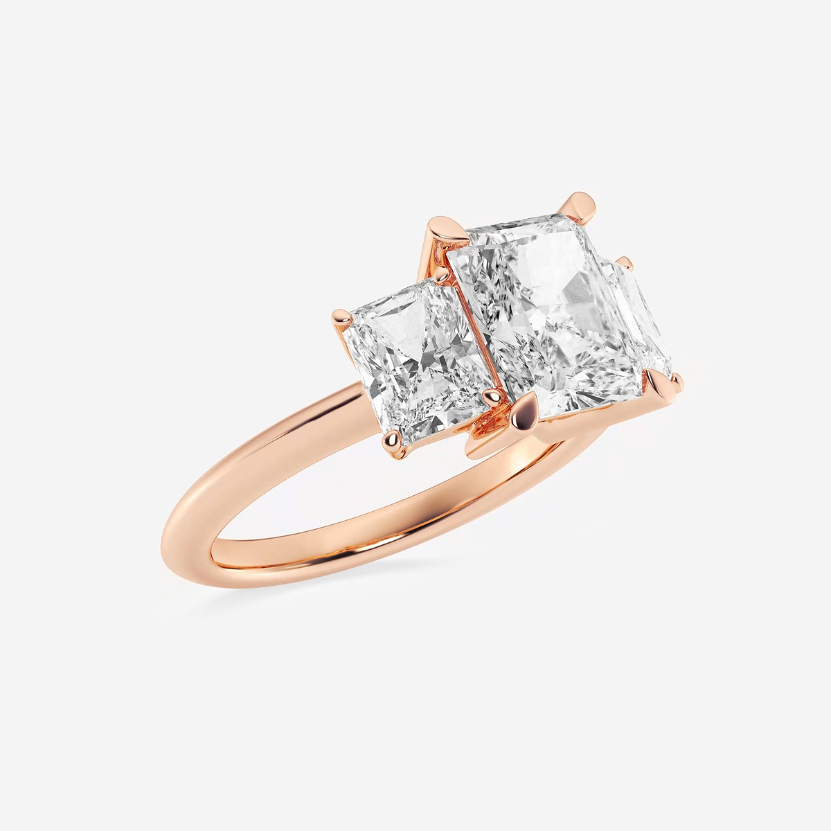 Additional Image 1 for  4 ctw Radiant Lab Grown Diamond Three-Stone Ring