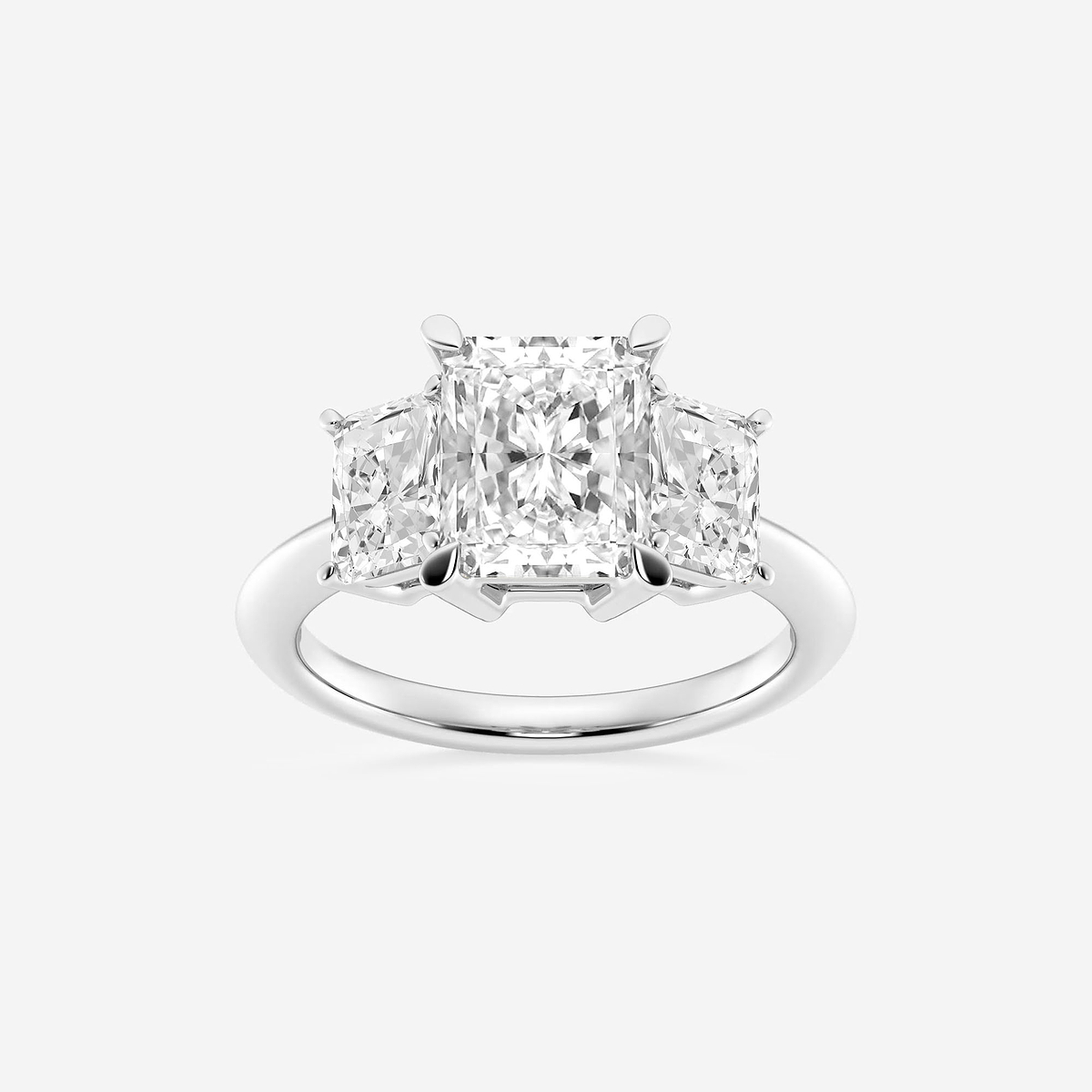 4 ctw Radiant Lab Grown Diamond Three-Stone Ring
