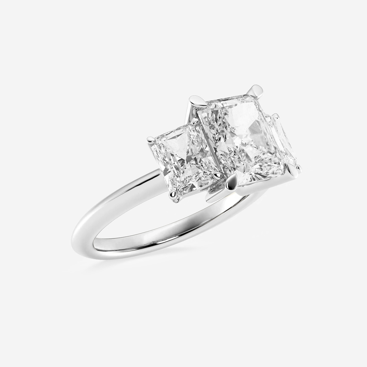 Additional Image 1 for  4 ctw Radiant Lab Grown Diamond Three-Stone Ring