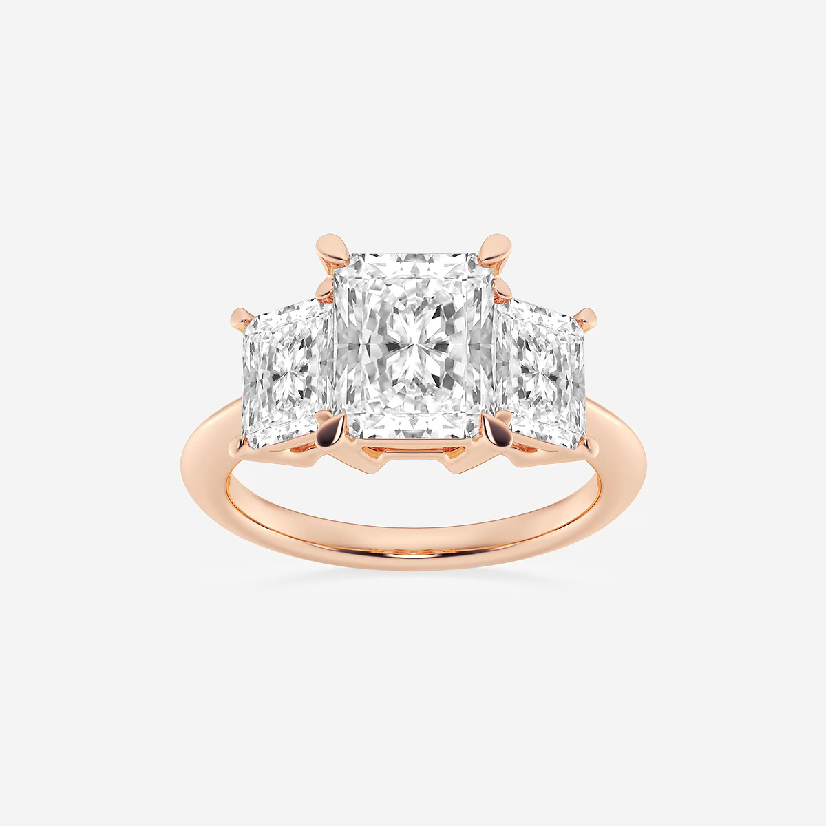 5 ctw Radiant Lab Grown Diamond Three-Stone Ring