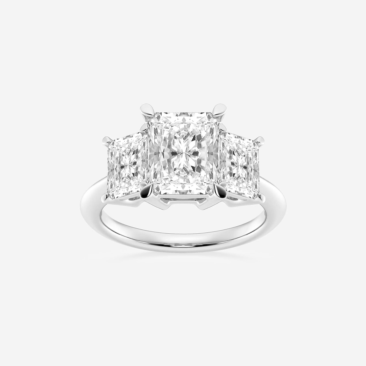 5 ctw Radiant Lab Grown Diamond Three-Stone Ring