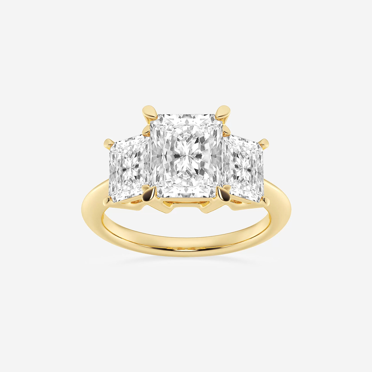 5 ctw Radiant Lab Grown Diamond Three-Stone Ring