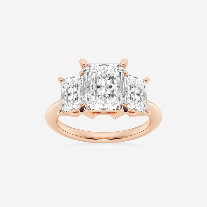 Athena - 6 ctw Radiant Lab Grown Diamond Three-Stone Ring