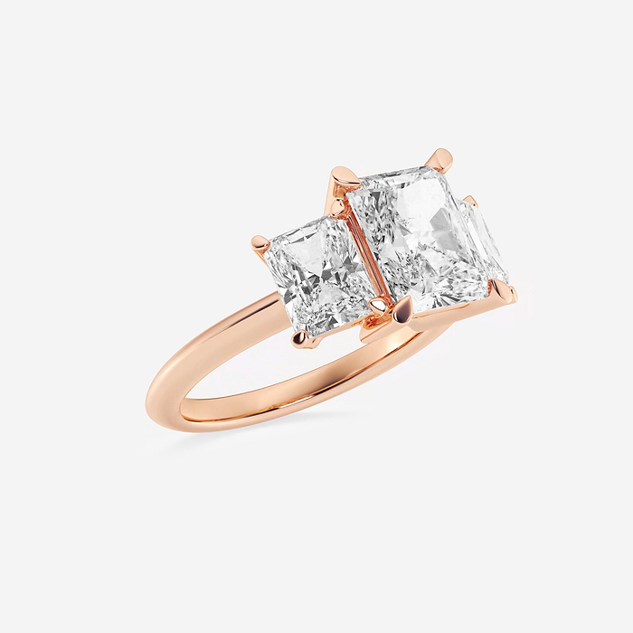 Athena - 6 ctw Radiant Lab Grown Diamond Three-Stone Ring