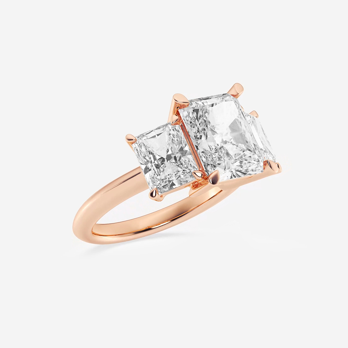 Additional Image 1 for  7 ctw Radiant Lab Grown Diamond Three-Stone Ring