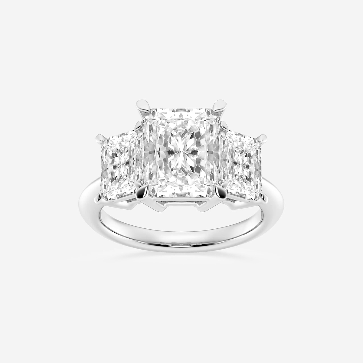 7 ctw Radiant Lab Grown Diamond Three-Stone Ring