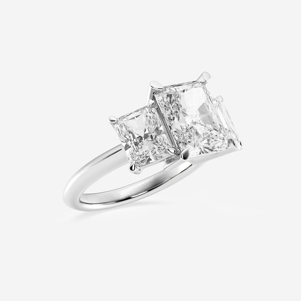 Additional Image 1 for  7 ctw Radiant Lab Grown Diamond Three-Stone Ring