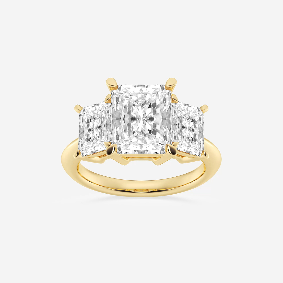 7 ctw Radiant Lab Grown Diamond Three-Stone Ring