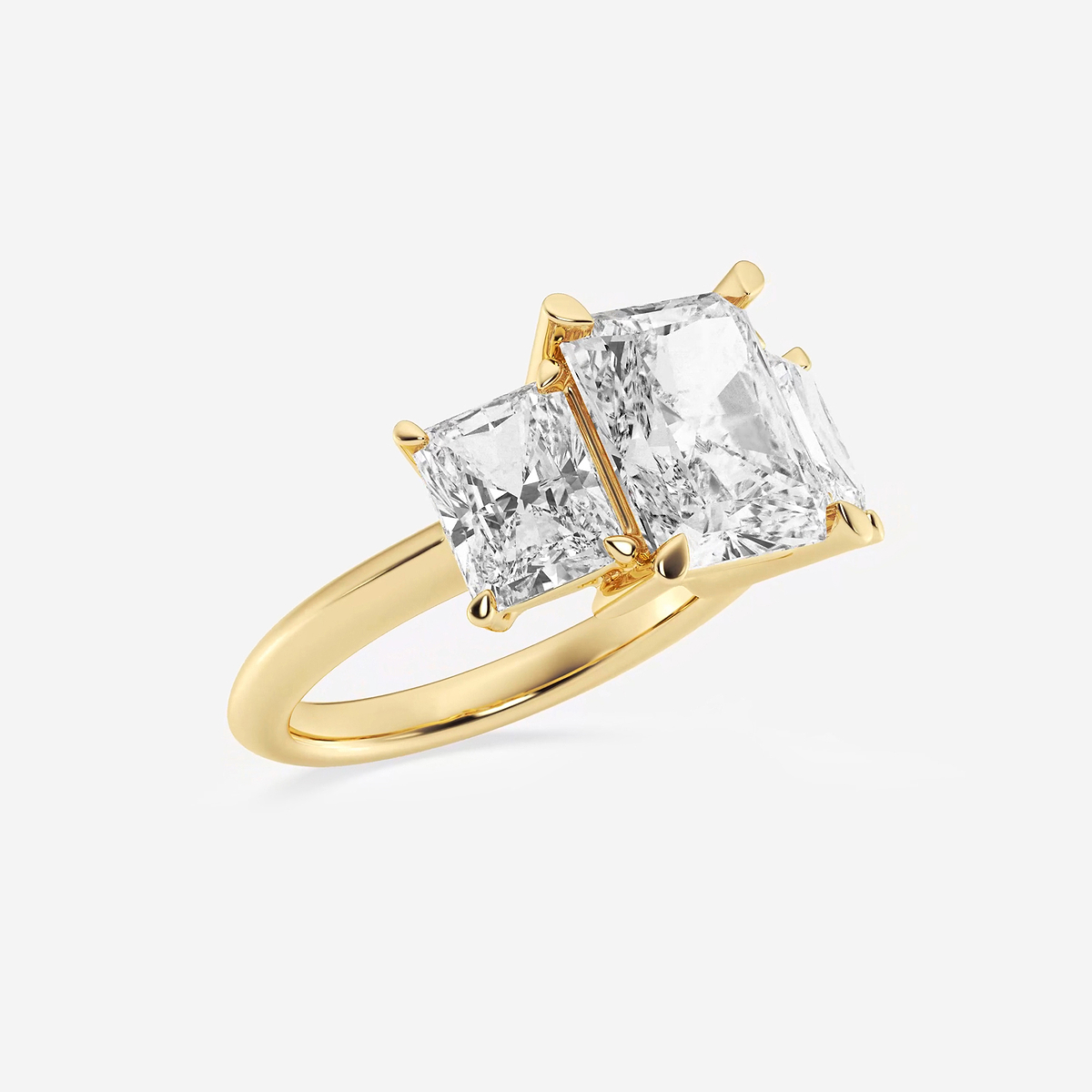 Additional Image 1 for  7 ctw Radiant Lab Grown Diamond Three-Stone Ring