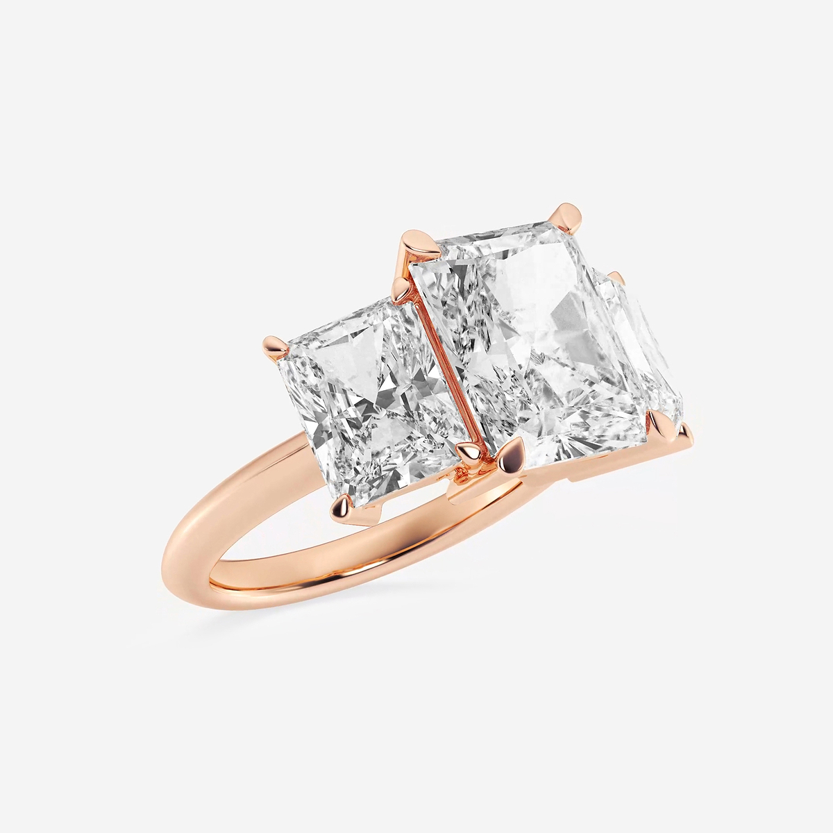 Additional Image 1 for  9 ctw Radiant Lab Grown Diamond Three-Stone Ring