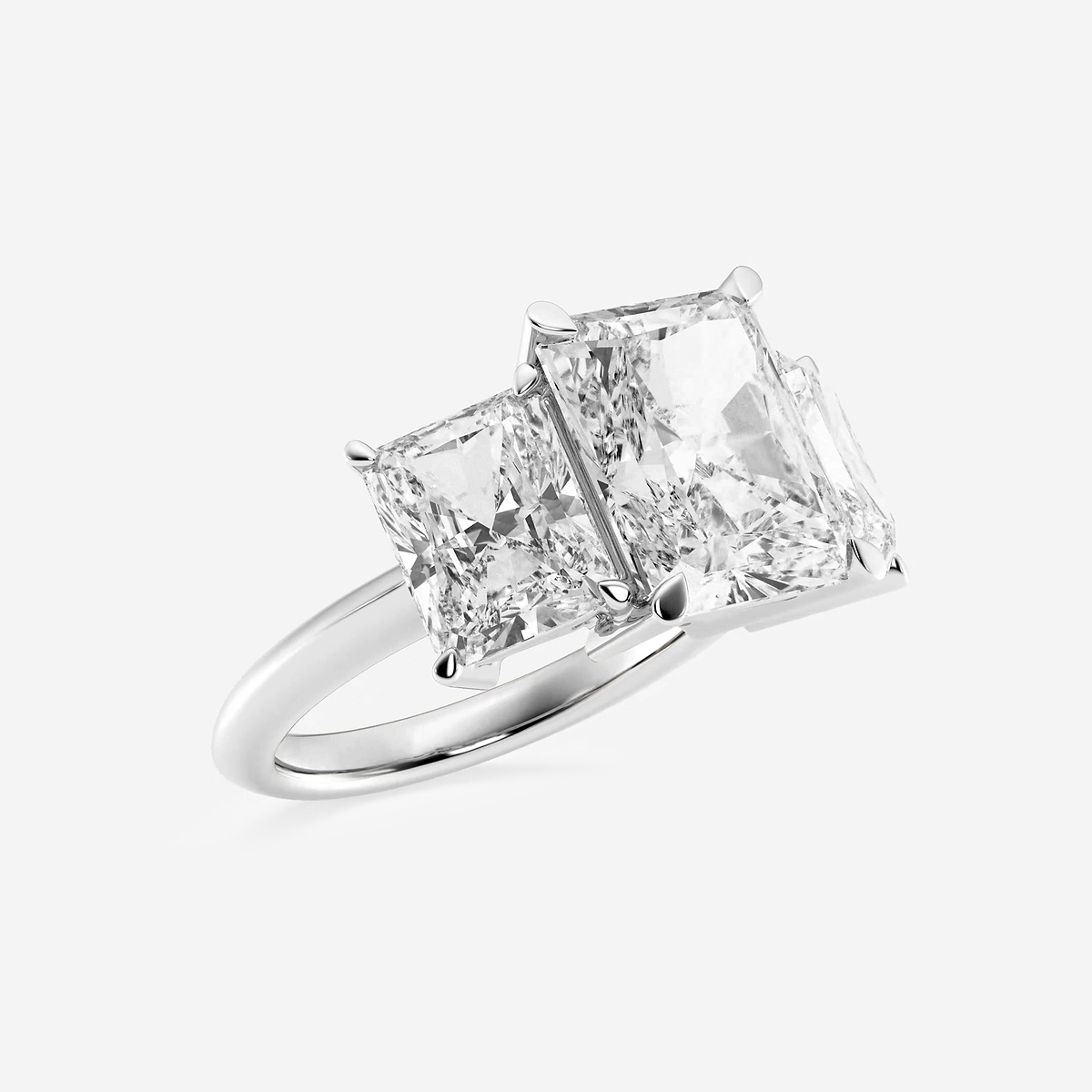 Additional Image 1 for  9 ctw Radiant Lab Grown Diamond Three-Stone Ring